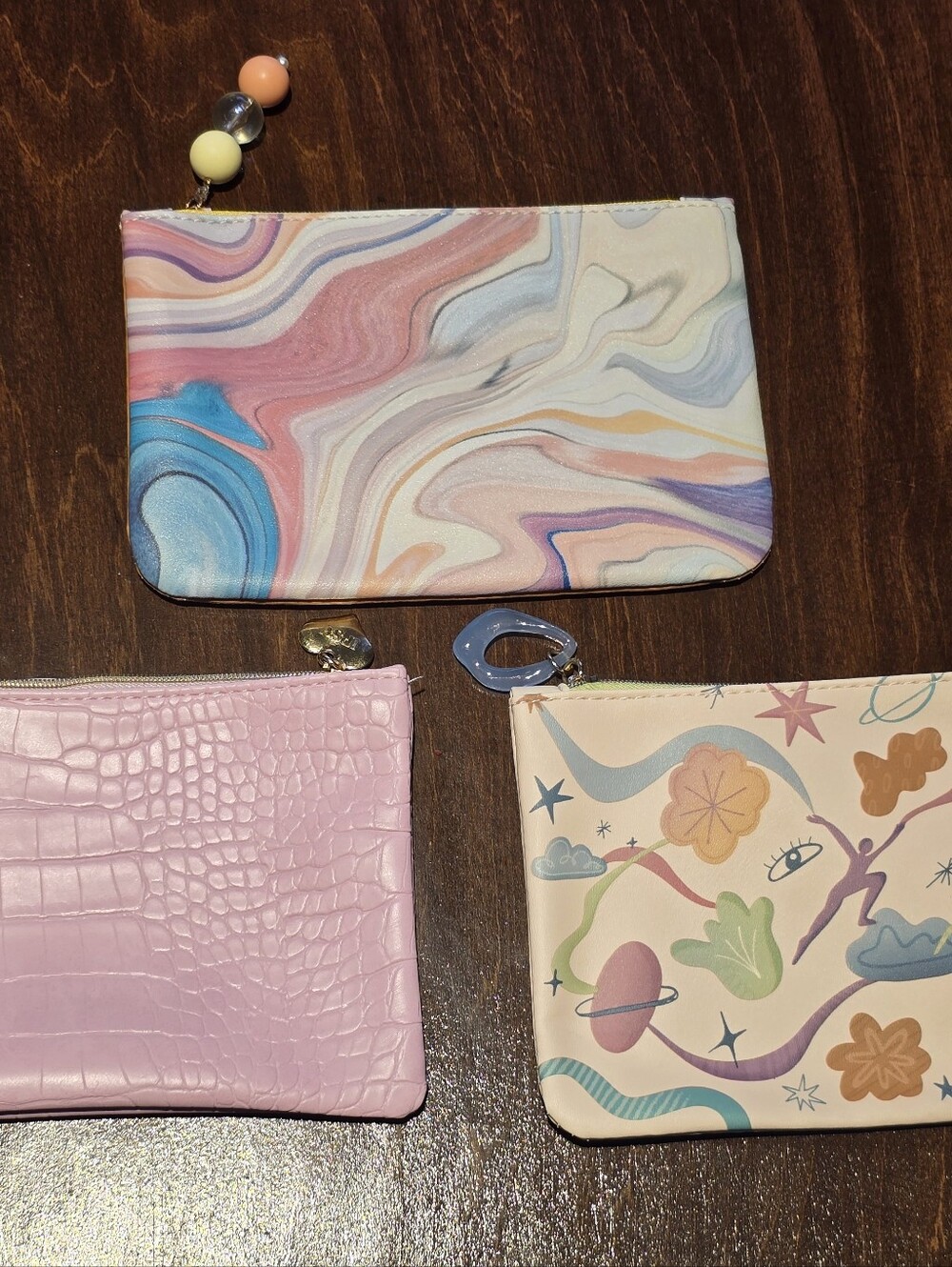 ipsy Pastel Marble & Pink Zip Glam Bags